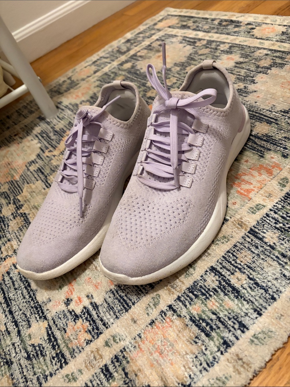 Fabletics Lavender Knit Lace-Up Sneakers